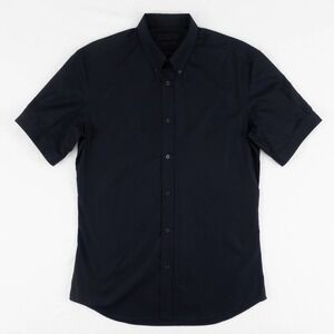NWOT Alexander McQueen Button-Down Shirt Short-Sleeve Men's 48 (Medium) Black